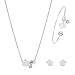 M-Tree Stainless Steel Jewelry Sets - Fashion Cute Flower Necklaces Stud Earring Bracelets For Women
