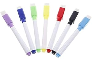 Whiteboard Pen Magnetic Dry Erase White Board Markers Pen with Built-in Eraser 8Pcs