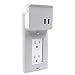 Enstant Smart Wall Plate Sockets Charger Outlet Coverplate Dual USB Ports, Phone Charging Dock Holder Wall Stand,Installs in Seconds,Fits All Standard Outlets,Free Up Outlets,FCC, RoHs, ETL
