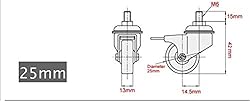 GBL 1" inch Small Caster Wheels with 2 Brakes