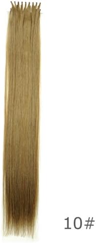 24 Inch I-Tip (Stick Tip) Cold Fusion Hair Extensions, 25 pcs Remy Human Hair Extensions (Medium Golden Brown #10) by Clenna USA