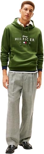 Sweat à Capuche MW0MW41427 pour Homme « Love BIG Hilfiger », Vert, S, Vert (pin de Montagne), S