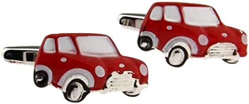 korpikus® Red ' Mini ' Car Theme Stainless Steel Cufflinks In Free Designer Gift Bag