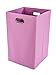 Folding Laundry Basket, Solid Pink with Handles – High-Strength Polymer Construction – Folds for Easy Storage and Transportation