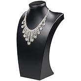 Homeanda Necklace Display Bust - PU Leather Jewelry Bust Stand for Photography, Boutique Display, and Home Organisation(Black-11.4"x6.7")