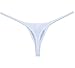 Jaxu Men's Breath Hole Thong Bulge Pouch Bikini G-String Underwear T-Back Male Micro T-Back Thongs White M