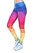 PINK PLOT Basic Printed Leggings Patterned High Elasticity Pants for Women Girls One Size-Fit XS-L Triangles Rainbow M