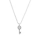 Spinningdaisy Silver Plated Floral Round Key Necklace