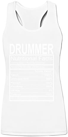 Megan Popke Women's Drummer Gift Nutritional Facts Cotton Tank Top XXL White