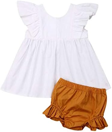 MOIKA 0-24 Months Infant Baby Girl Outfits Set, Summer Ruffle Tops Dress + Shorts Briefs. Party Pageant Photoshoot,