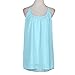 Franterd Dress Womens Spaghetti Strap Back Howllow Out Chiffon Beach Short Dress Blue