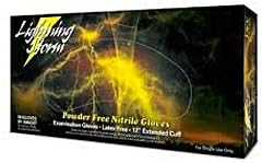 Atlantic Safety Products ATL-LS-XL Lightning Storm 12 in. Powder Free Blue Nitrile Gloves - Extra Large