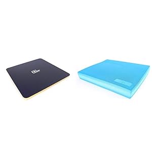 66fit Wooden Rocker Board 50cm – Includes Balance Training Ebook – Wobble Balance Training Rehabilitation Exercise, Blue