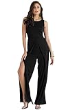 KOH KOH Womens Sleeveless Cocktail Wide Leg Casual
