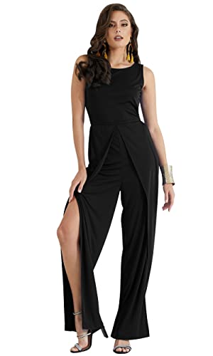 KOH KOH Womens Sleeveless Cocktail Wide Leg Casual Cute Long Pants