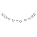 MISS TO MRS Silver Glitter Banner With Heart-Shaped Detail,Bachelorette,Bridal Shower,Engagement,Wedding Shower Party Photo Props.