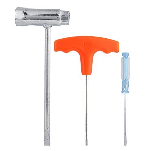 TOPINCN 3Pcs/Set Chainsaw Accessories, Pratical Metal Sleeve Socket Screwdriver Wrench Tool Set Fits for Chainsaw