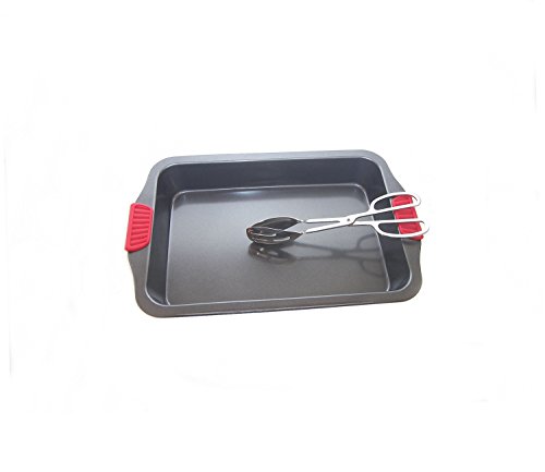 Baking Pans Silicone Handles Carbon Steel Non Stick Baking Pans and Thickening Stainless Steel Cookie Bread Tongs