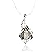 Chuvora 925 Sterling Silver CZ Cubic Zirconia Lily Flower Nature Pendant Necklace, 18 inches