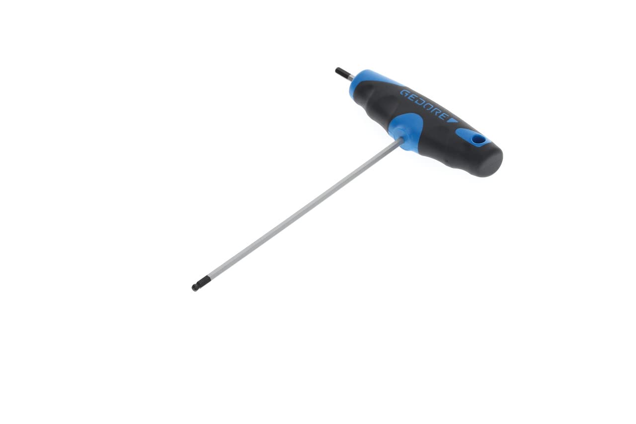 GEDORE Key for Allen screws, 2C T-handle and ball head, AF 3 mm, Length 152 mm, DT 2142 3