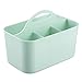 mDesign Small Plastic Nursery Storage Caddy Tote - Divided Bin with Handle for Baby/Kids - Hold Bottles, Spoons, Bibs, Pacifiers, Diapers, Wipes, Baby Lotion - Lumiere Collection - Mint Green