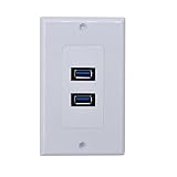 MOTON High Speed USB 3.0 Wall plate panel with 2 ports,charging with all usb devices (white usb 3.0)