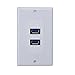 MOTON High Speed USB 3.0 Wall plate panel with 2 ports,charging with all usb devices (white usb 3.0)