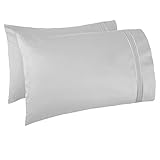 Nestl Bedding Set Of 2 Premium Pillowcases ? Luxury Super Soft 100% Double Brushed Microfiber, Hypoallergenic & Breathable Design, Soft & Comfortable Hotel Luxury ? King - Silver Gray
