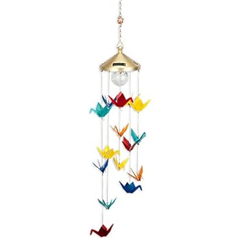 origami bits colorful pieces powered dcor outdoor chimes musical wind solar hanging led light garden lawn