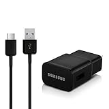 Samsung Adaptive Fast Charging USB Wall Charger with USB-C Cable for Samsung Galaxy S8 S9 Plus Note 8 - Non-Retail Packaging - Black