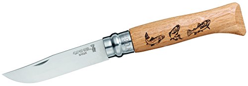 Opinel N Degree8 Stainless Steel Animalia Trout Boxed Stainless Steel Knife, 8.5 cm Blade