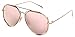 WODISON Polarized Aviator Sunglasses for Women Reflective Lens Mirrored Eyeglasses Metal Frame Rose Gold Lens