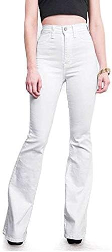 GUNLIRE Women's Juniors Bell Bottom Flare Jeans High Waisted Stretch Wide Leg Long Pants