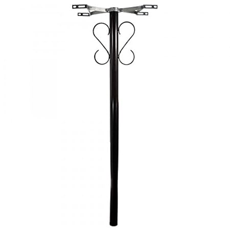 banjado - Universal US Mailbox Standfuß aus Stahl schwarz lackiert 135cm hoch