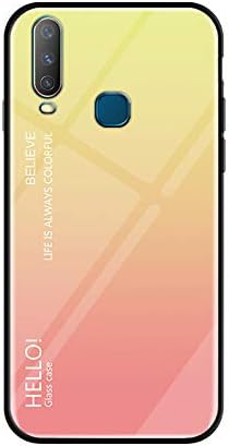 ZCHENG VIVO Y3/Y17 Case, Ultra-Thin Classic Gradient Colored Glass Matte Scrub Soft Silicone All-Inclusive Cover, Case for VIVO Y3/Y17(Gold)