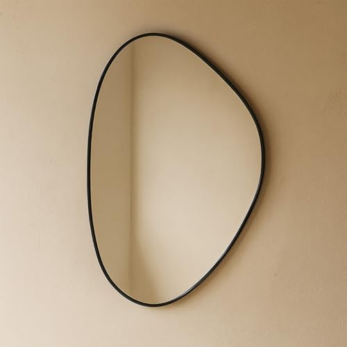Espelho Decorativo Grande Glamour, 60x40cm, com Suporte de Parede (Preto)