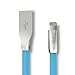 iPhone Cable , IMKEY Apple MFi Certified 6.5 Feet Tangle-Free Zinc-Alloy Lightning to USB Cable for iPhone 7 / 6S / 6 Plus, iPhone SE, iPhone 5S 5C 5, iPad, iPod - (Blue)