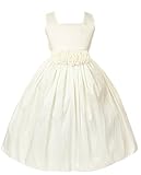 Sweet Kids Baby Girls' Sleeveless Rolled Flower Waistband Flower Girl Dress