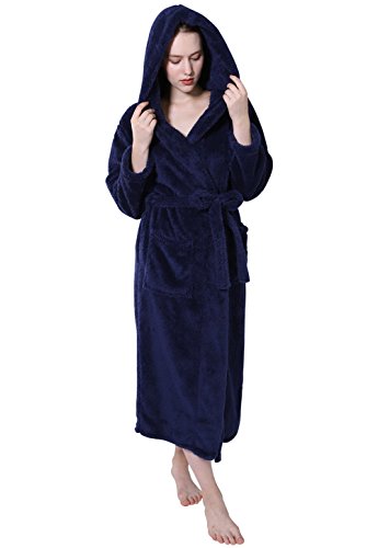 Vislivin Womens Robes Plush Bathrobe Long Warm Fleece Robe