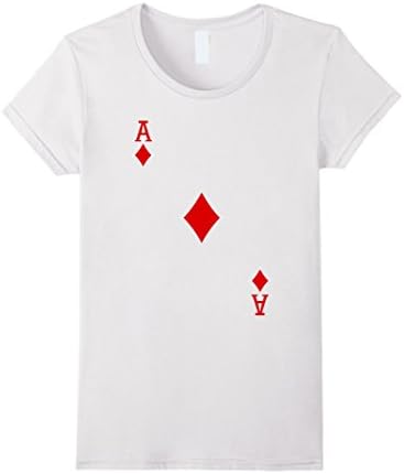 Women's Ace of Diamonds Playing Card Costume T-Shirt Medium White