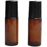 2 Pcs 50ml Glass Essential Oil Roller Bottles Refillable Roll on Bottles Empty Deodorant Bottle Containers Rollerball Bottles for Fragrance Roller Bottles Refillable Containers Accessories（Brown）