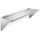 GRIDMANN NSF Stainless Steel Kitchen Wall Mount Shelf Commercial Restaurant Bar w/ Backsplash - 12" x 48"