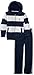U.S. Polo Assn. Little Boys' Fleece Zip-Up Hoodie Set, Classic Navy, 7