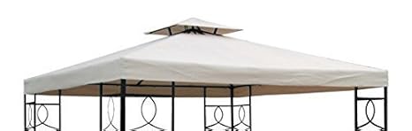 Gravidus Pavillon Ersatzdach Pavillondach mit Kaminabzug wasserabweisend 3 x 3 m (beige)