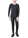 Minghe Boys’s Fleece Lined Long Johns 2 pcs Thermal Underwear Top and Bottom Set