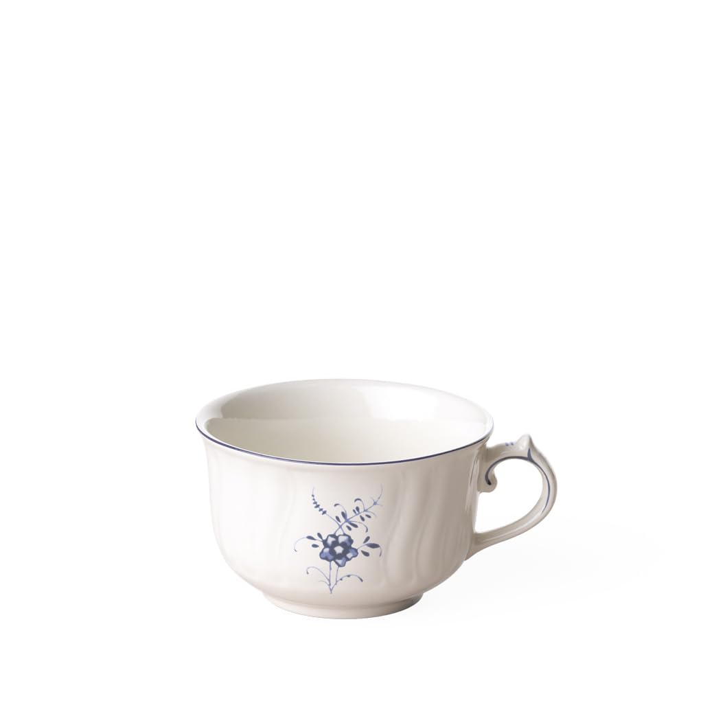 Villeroy & Boch Old Luxembourg Tea Cup, 200 ml, Height: 5.6 cm, Premium Porcelain, White/Blue