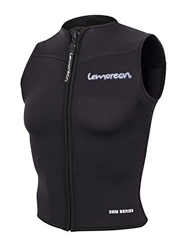Lemorecn Womens Wetsuits Top Premium Neoprene 3mm Zipper Diving Vest (2097black-6) - Thumbnail 4
