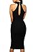 LOV ANNY Womens Hollow Out Sexy Sheer Sleeveless Halter Club Bodycon Dress, Black, Small