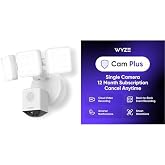 WYZE Floodlight Pro White 1-Pack Cam Plus Yearly, Covers 1 Camera, Auto-Renews at $19.99/Year, Activation Required, Cancel Anytime
