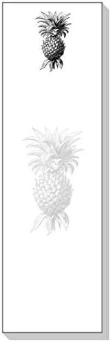 Ars Antigua Slim Writing Blocs (Notepads) Pineapple Vintage Engraving Two Blocs of 50 Sheets Each - Total of 100 Printed Sheets